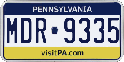PA license plate MDR9335