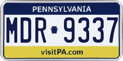 PA license plate MDR9337