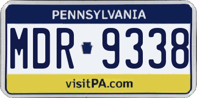 PA license plate MDR9338