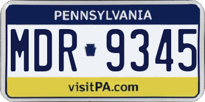 PA license plate MDR9345