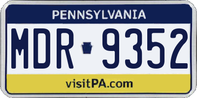 PA license plate MDR9352