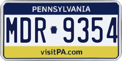 PA license plate MDR9354