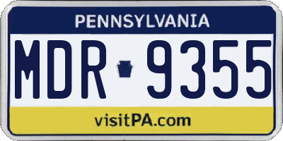 PA license plate MDR9355