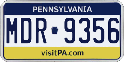 PA license plate MDR9356