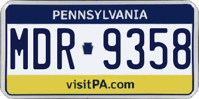PA license plate MDR9358