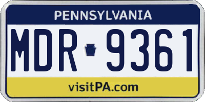 PA license plate MDR9361