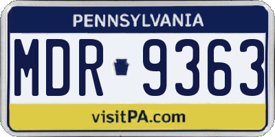 PA license plate MDR9363