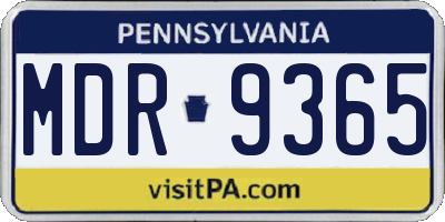 PA license plate MDR9365