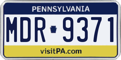 PA license plate MDR9371