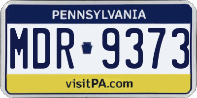 PA license plate MDR9373