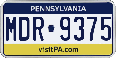 PA license plate MDR9375