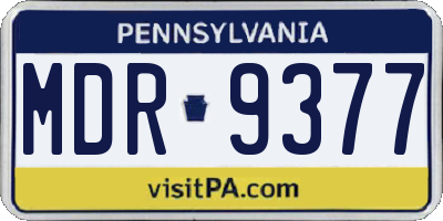 PA license plate MDR9377