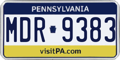 PA license plate MDR9383