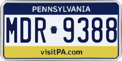 PA license plate MDR9388
