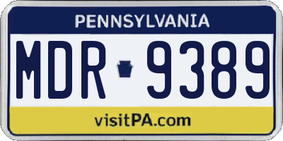 PA license plate MDR9389