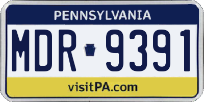 PA license plate MDR9391
