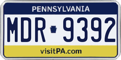 PA license plate MDR9392