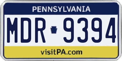 PA license plate MDR9394