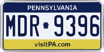 PA license plate MDR9396