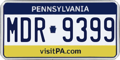 PA license plate MDR9399