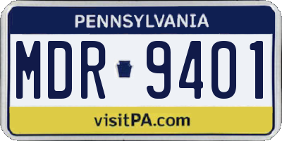 PA license plate MDR9401