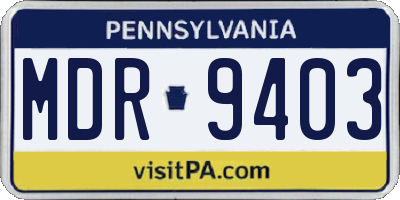 PA license plate MDR9403