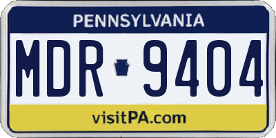 PA license plate MDR9404