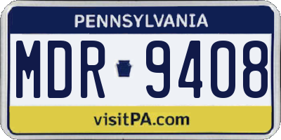 PA license plate MDR9408