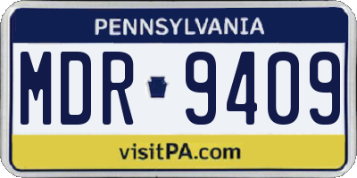 PA license plate MDR9409