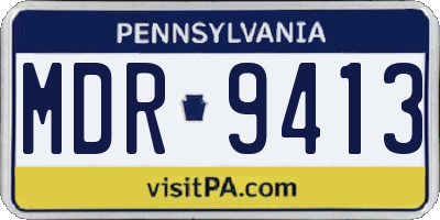 PA license plate MDR9413