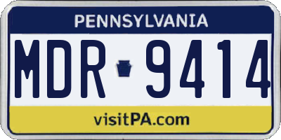 PA license plate MDR9414