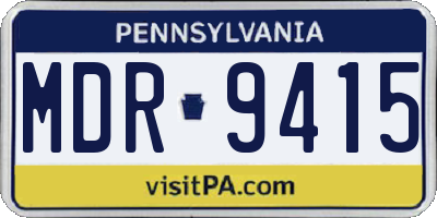 PA license plate MDR9415