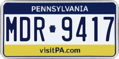 PA license plate MDR9417