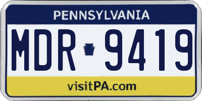 PA license plate MDR9419