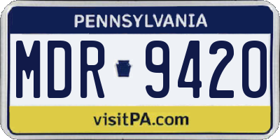 PA license plate MDR9420