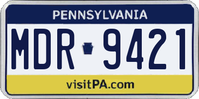 PA license plate MDR9421