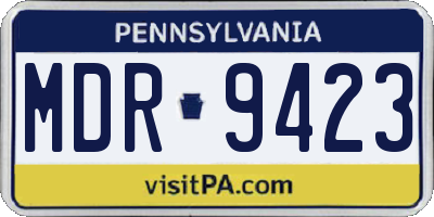 PA license plate MDR9423