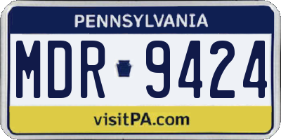 PA license plate MDR9424