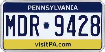 PA license plate MDR9428