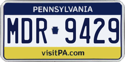 PA license plate MDR9429