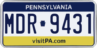 PA license plate MDR9431