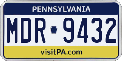 PA license plate MDR9432