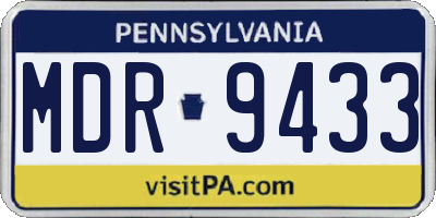 PA license plate MDR9433