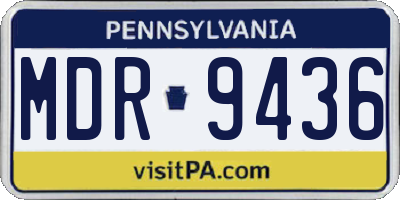 PA license plate MDR9436