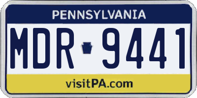 PA license plate MDR9441
