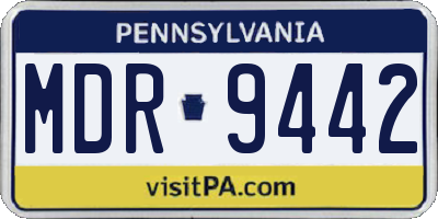 PA license plate MDR9442