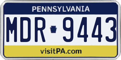 PA license plate MDR9443