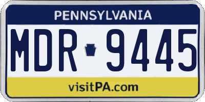 PA license plate MDR9445