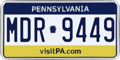 PA license plate MDR9449