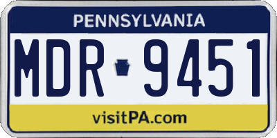 PA license plate MDR9451